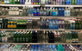 Bottled water brands are seen in a supermarket in Los Angeles, California, U.S., March 21, 2019. REUTERS/Lucy Nicholson/File Photo Purchase Licensing Rights