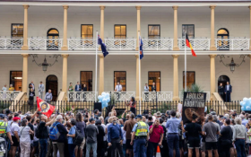 Thousands gather outside NSW Parliament House on 19 March 2025 to protest against an extreme bill to allow the NSW Health Minister to force hospitals to provide abortions and remove conscientious objection rights from health care practitioners. Photo: Alphonsus Fok
